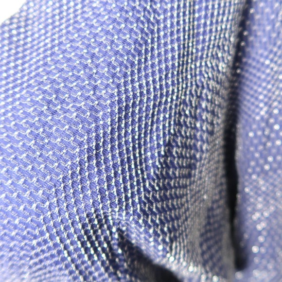 Vintage 70s navy blue and metallic silver chainmail aline midi party dress M - Picture 3 of 6